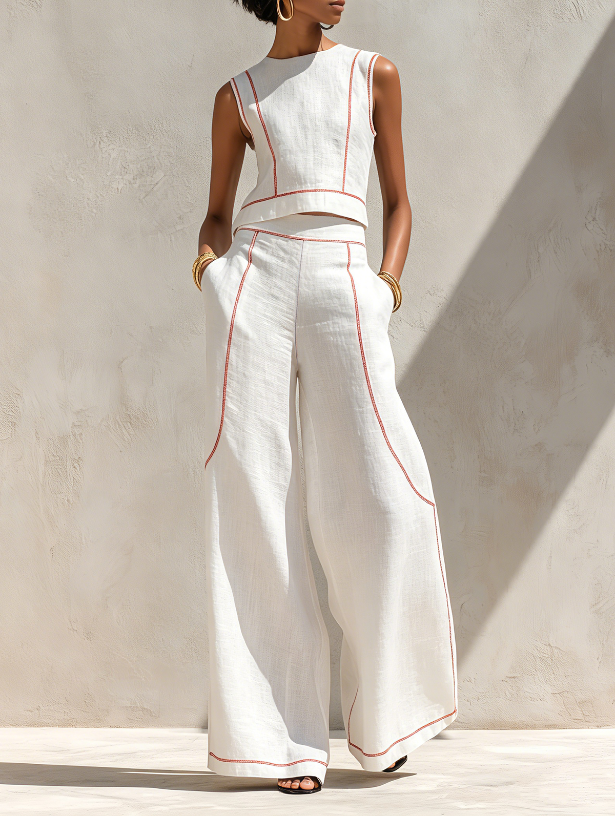 Mireille | Contrast Linen Set