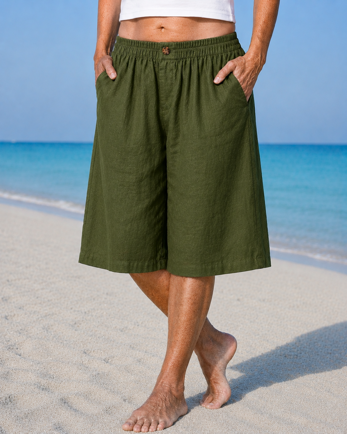 Elena Everyday Cotton-Linen Shorts