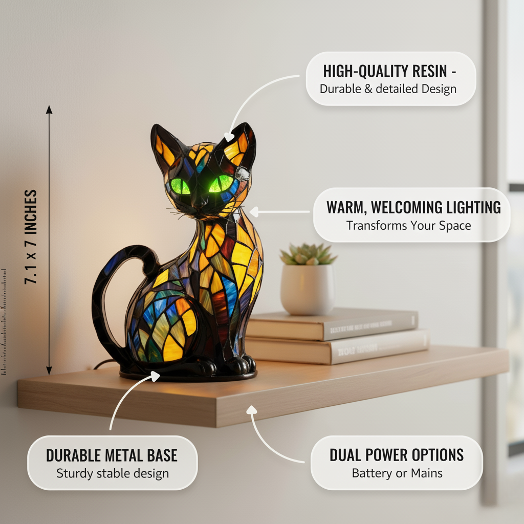 Sable | Graceful Cat Figurine Lamp