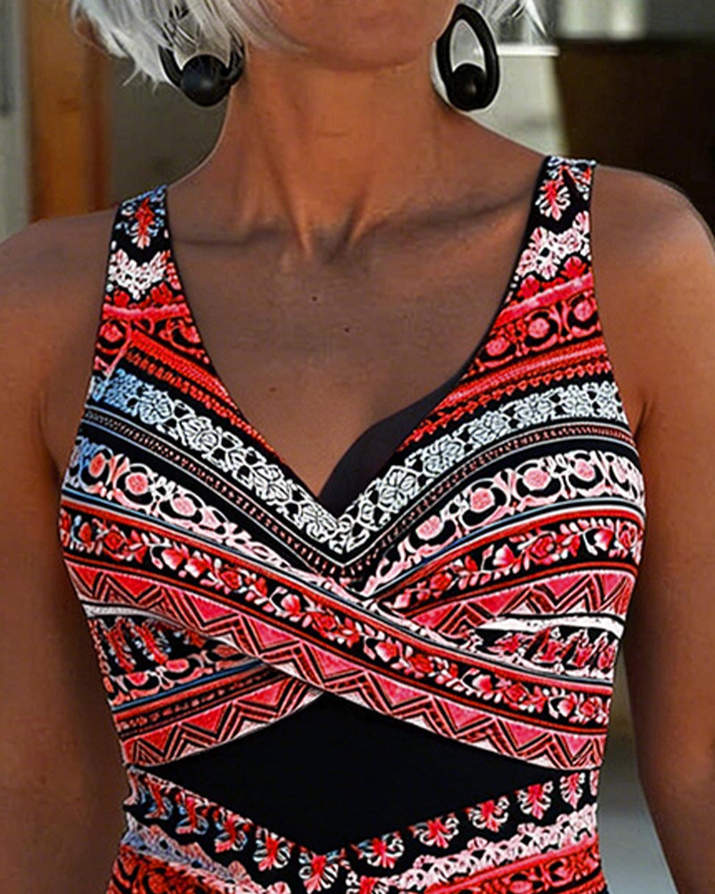 Louisa | V-Neck Print Swimsuit
