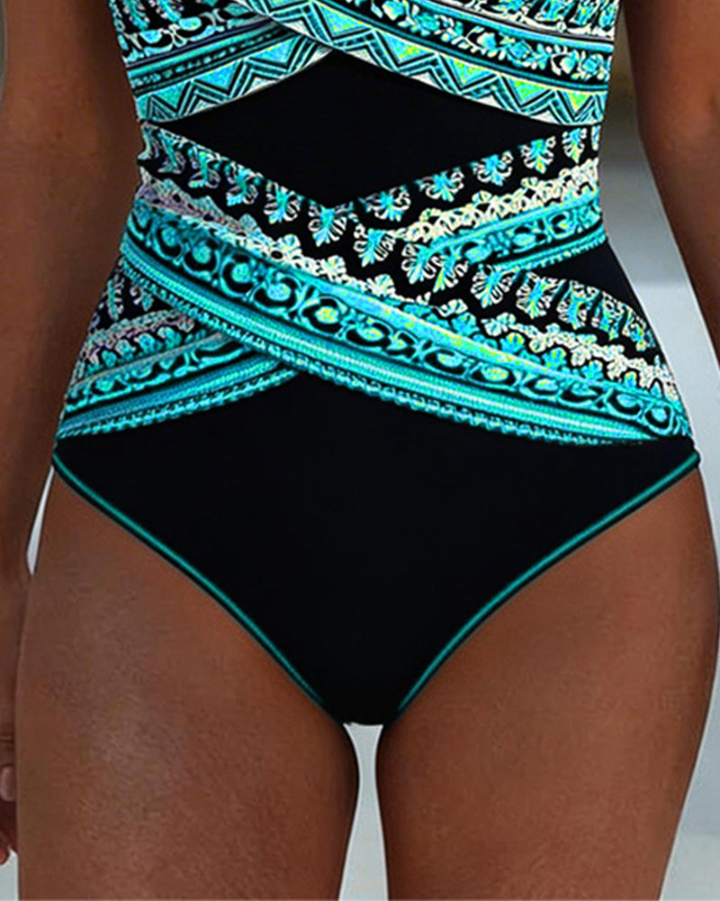 Louisa | V-Neck Print Swimsuit
