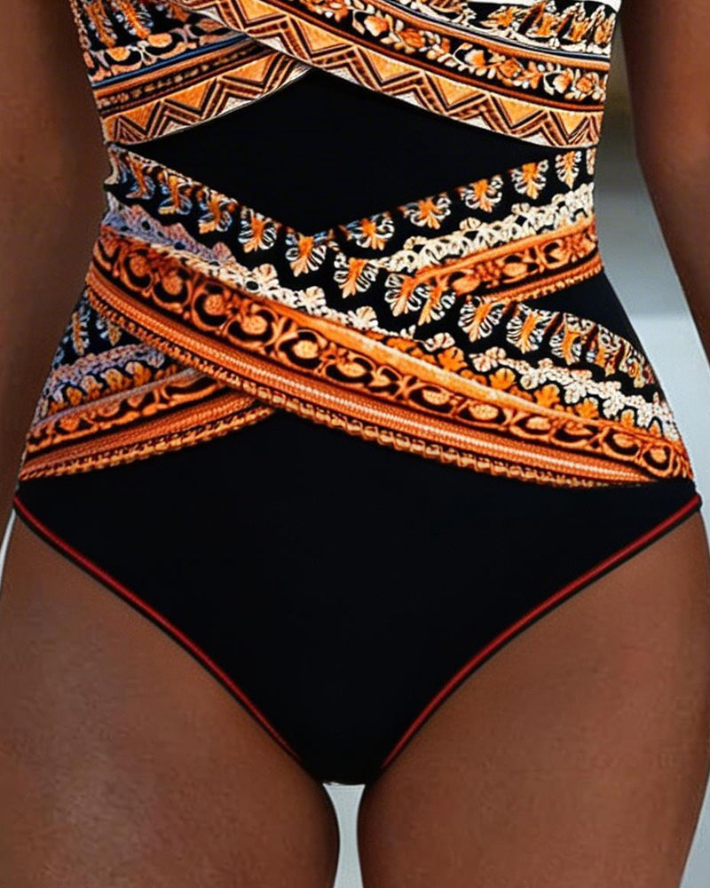 Louisa | V-Neck Print Swimsuit