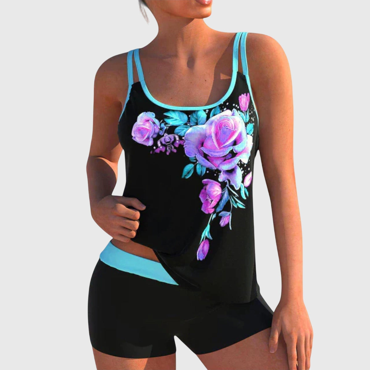 Rosetta | Floral Two-Piece with Boyshorts
