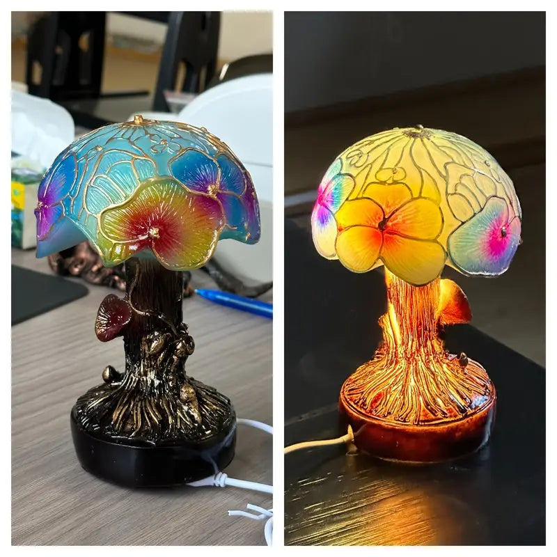 Bramble | Boho Floral Mushroom Lamp