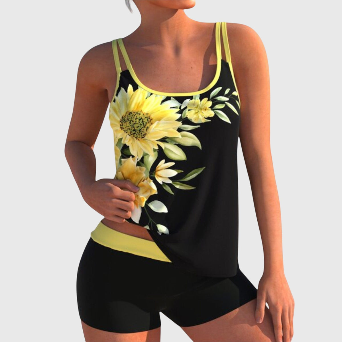 Rosetta | Floral Two-Piece with Boyshorts