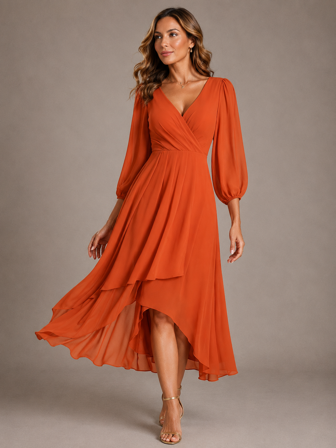 Edith | V-Neck Long Sleeve Maxi Dress