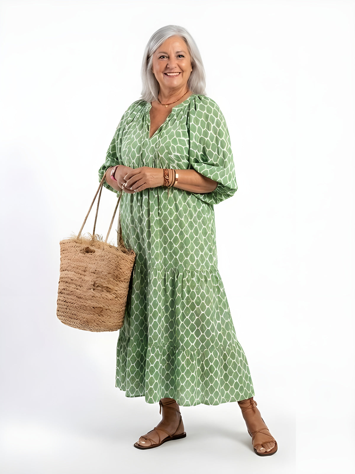 Orla | Tiered V-Neck Midi Dress