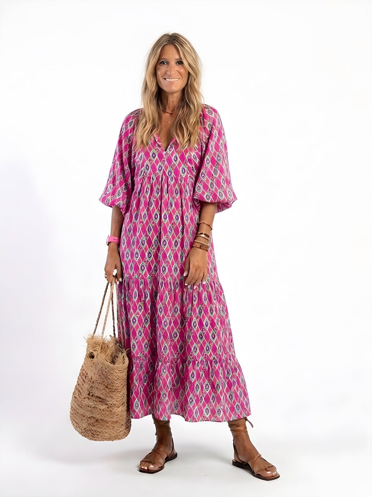 Orla | Tiered V-Neck Midi Dress