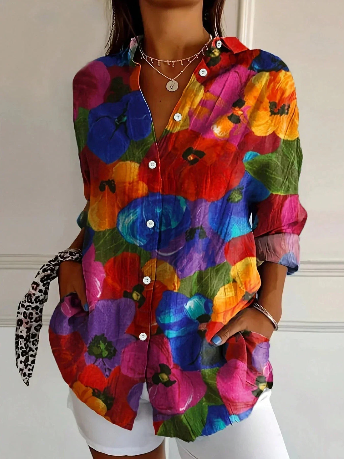 The Penelope Printed Button Blouse