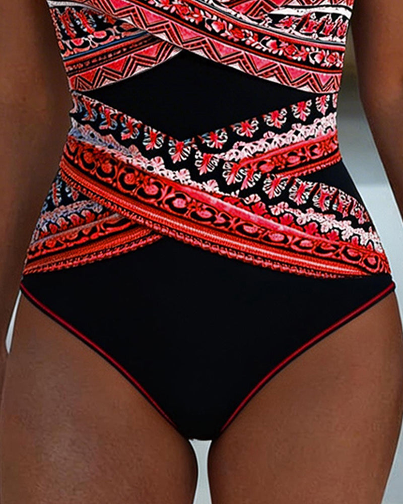 Louisa | V-Neck Print Swimsuit