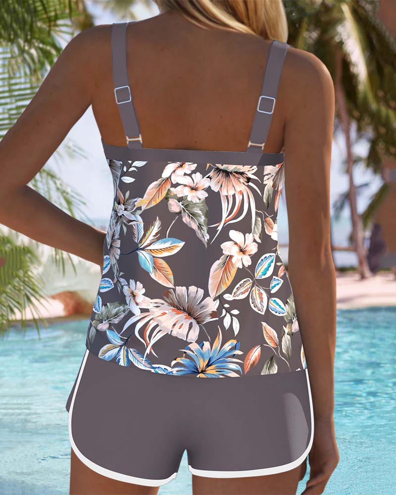 Rosalie | Printed Tankini with Shorts