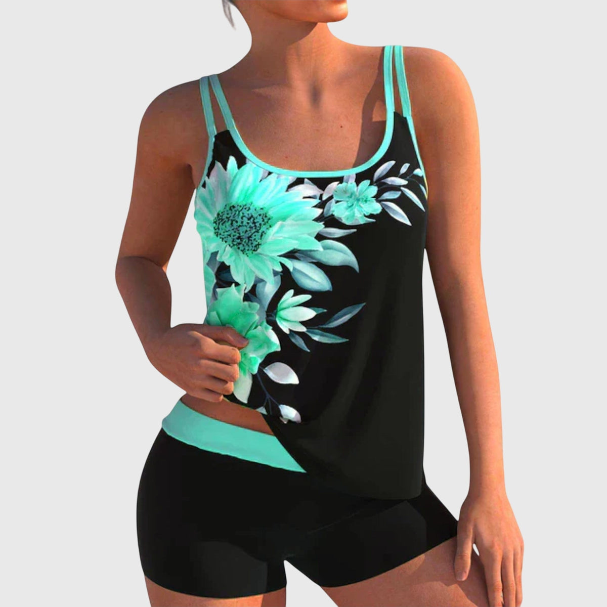 Rosetta | Floral Two-Piece with Boyshorts