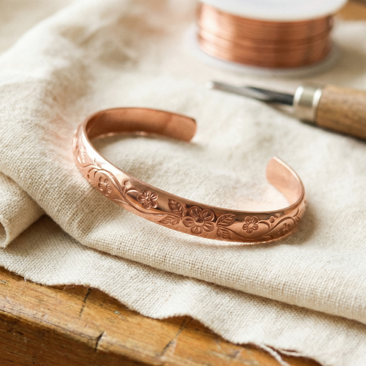 Clara Whitfield's Bloom Copper Bracelet