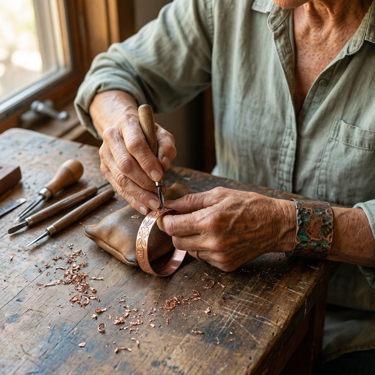 Clara Whitfield's Bloom Copper Bracelet
