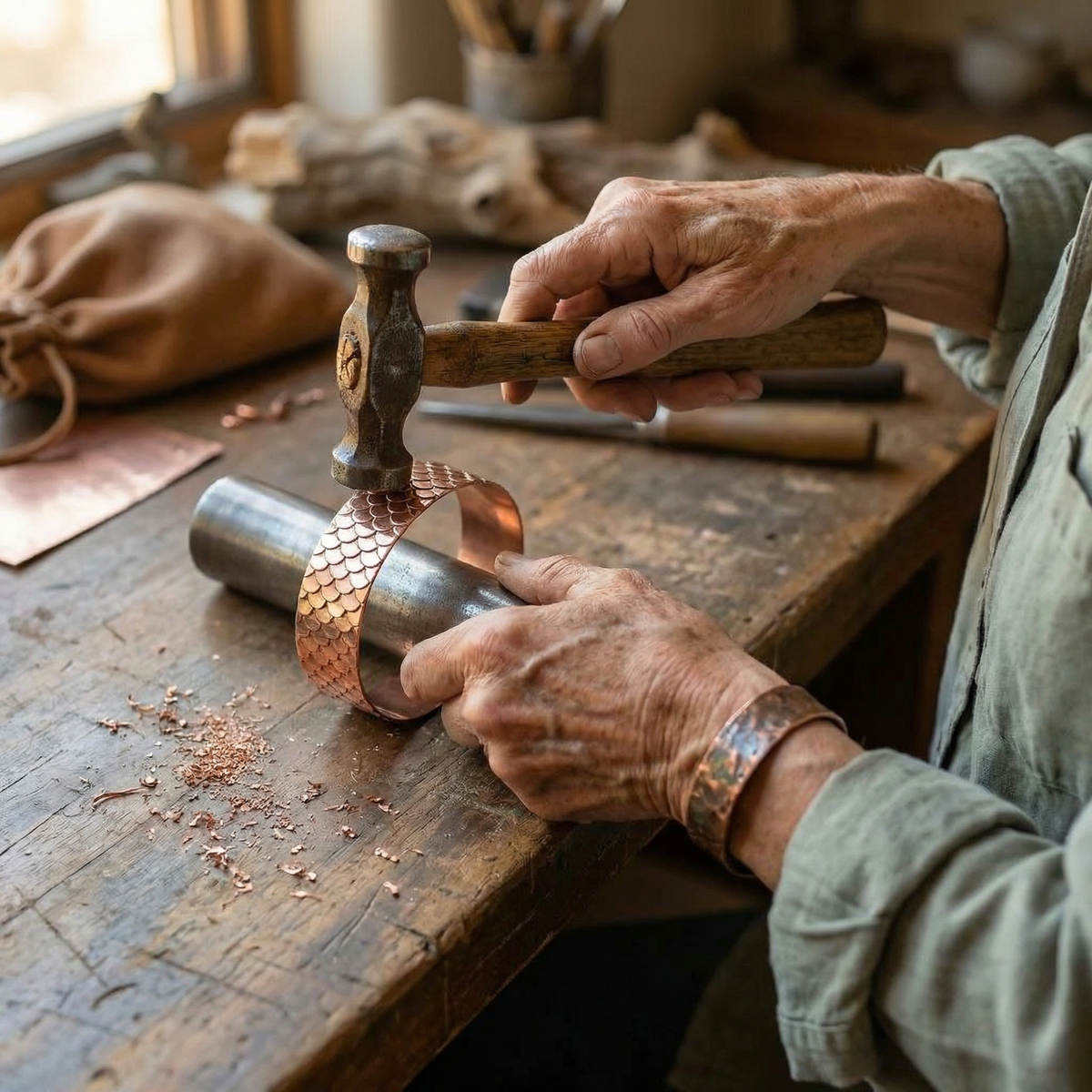 Clara Whitfield's Tide Copper Bracelet