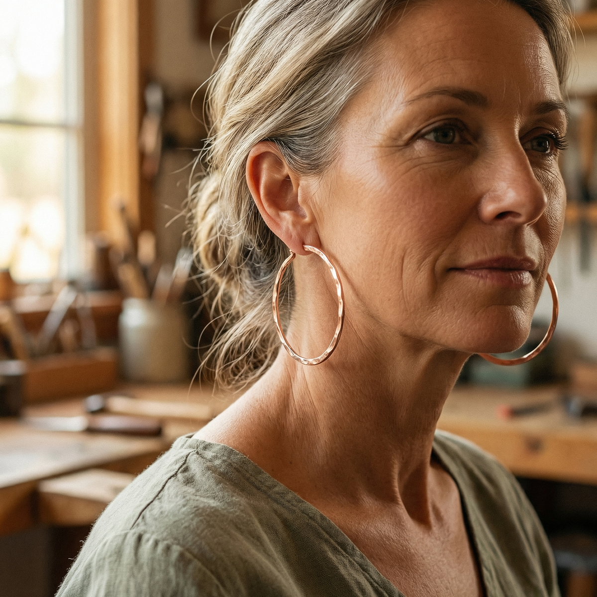 Clara Whitfield's Willow Copper Earrings