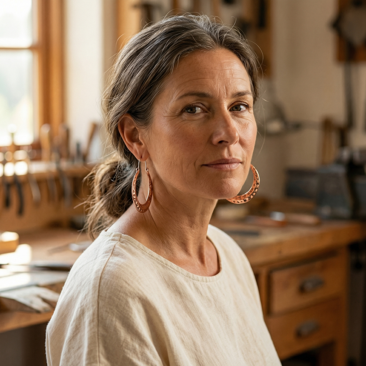 Clara Whitfield's Ember Copper Earrings