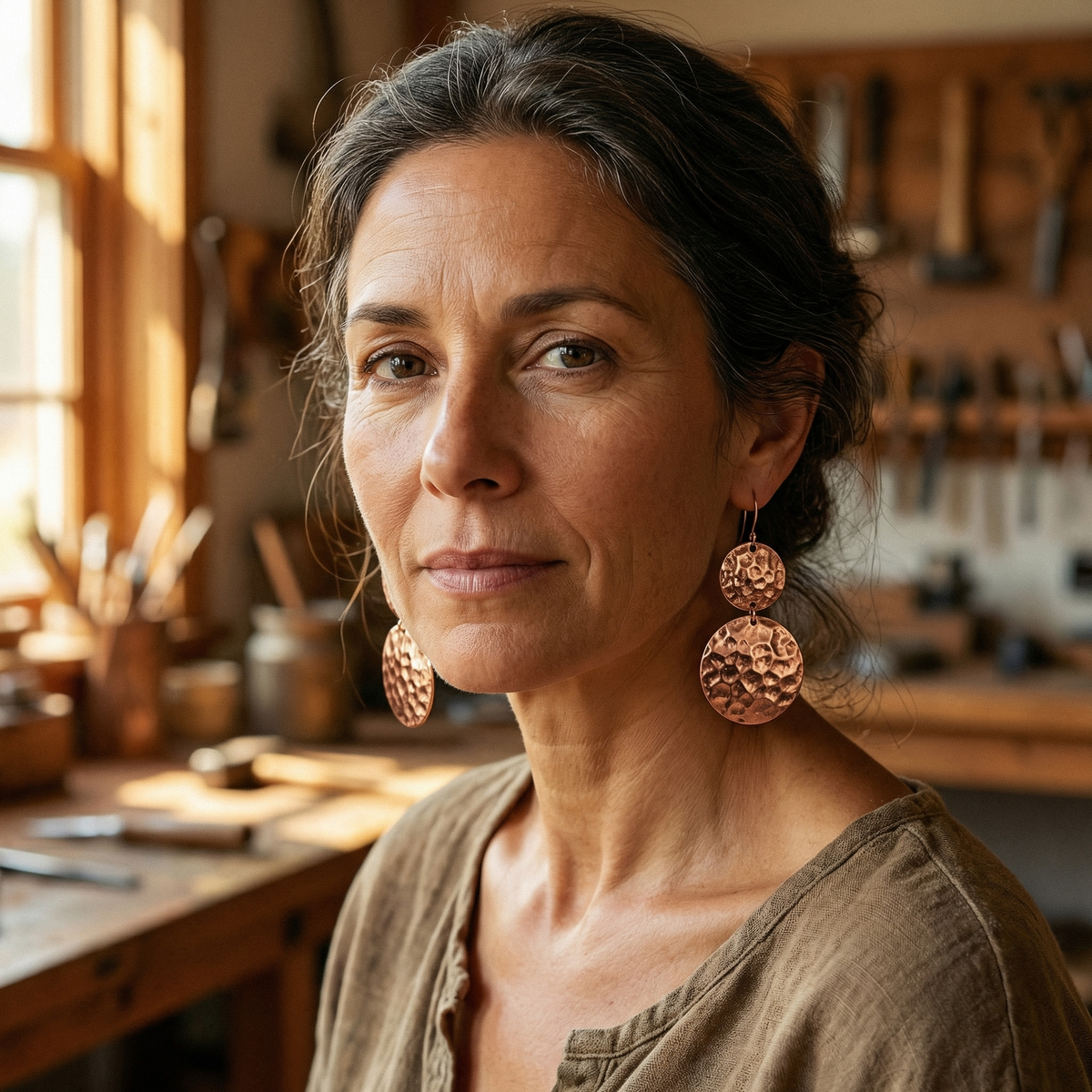 Clara Whitfield's Solstice Copper Earrings