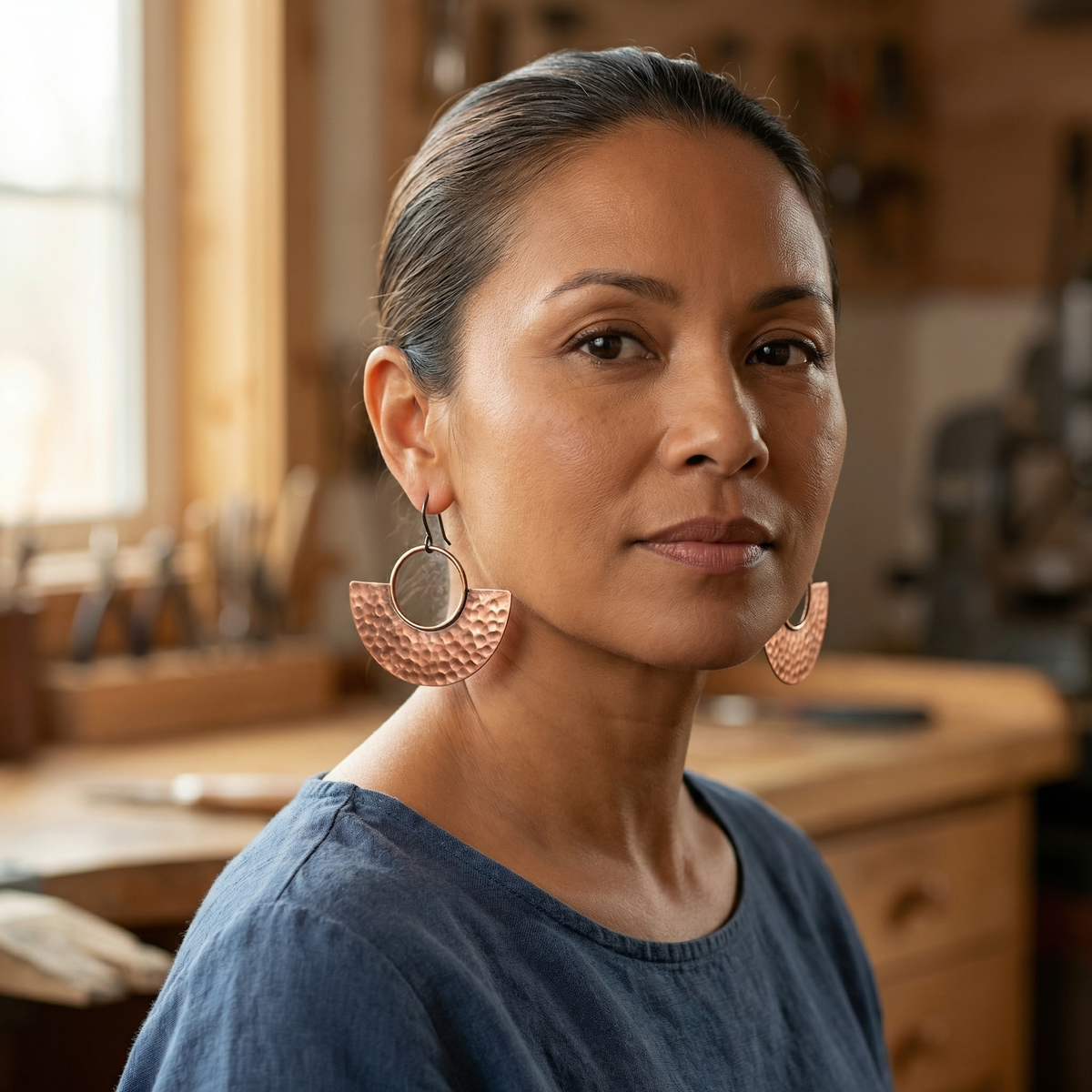 Clara Whitfield's Sol Copper Earrings