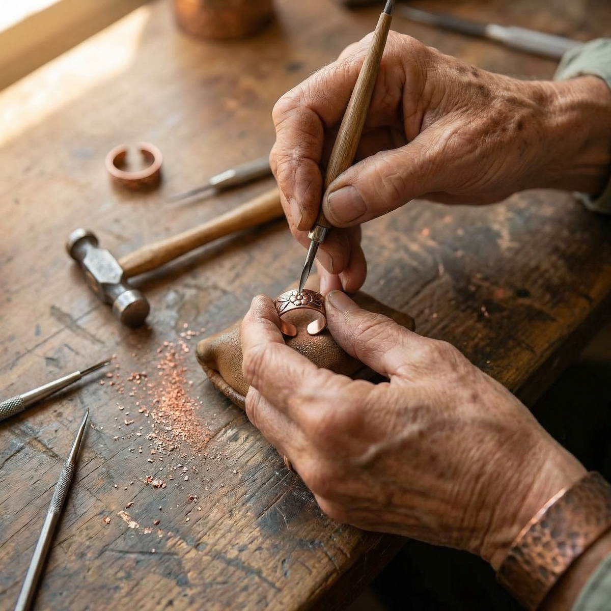 Clara Whitfield's Petal Copper Ring