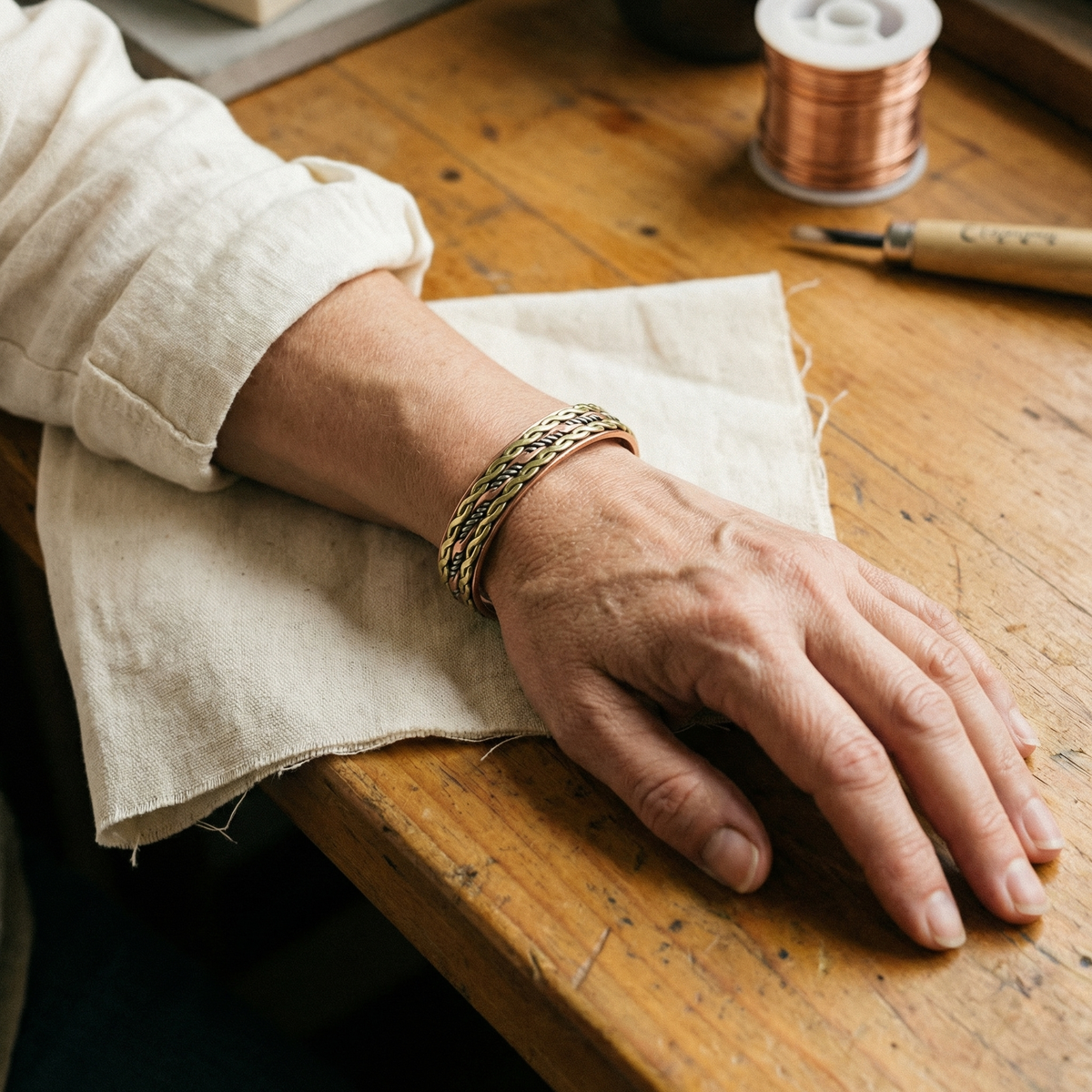 Clara Whitfield's Weave Copper Bracelet