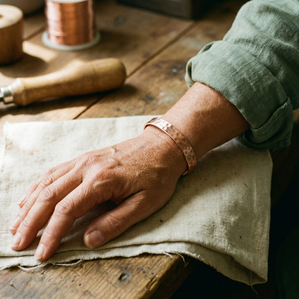 Clara Whitfield's Lodestone Copper Bracelet