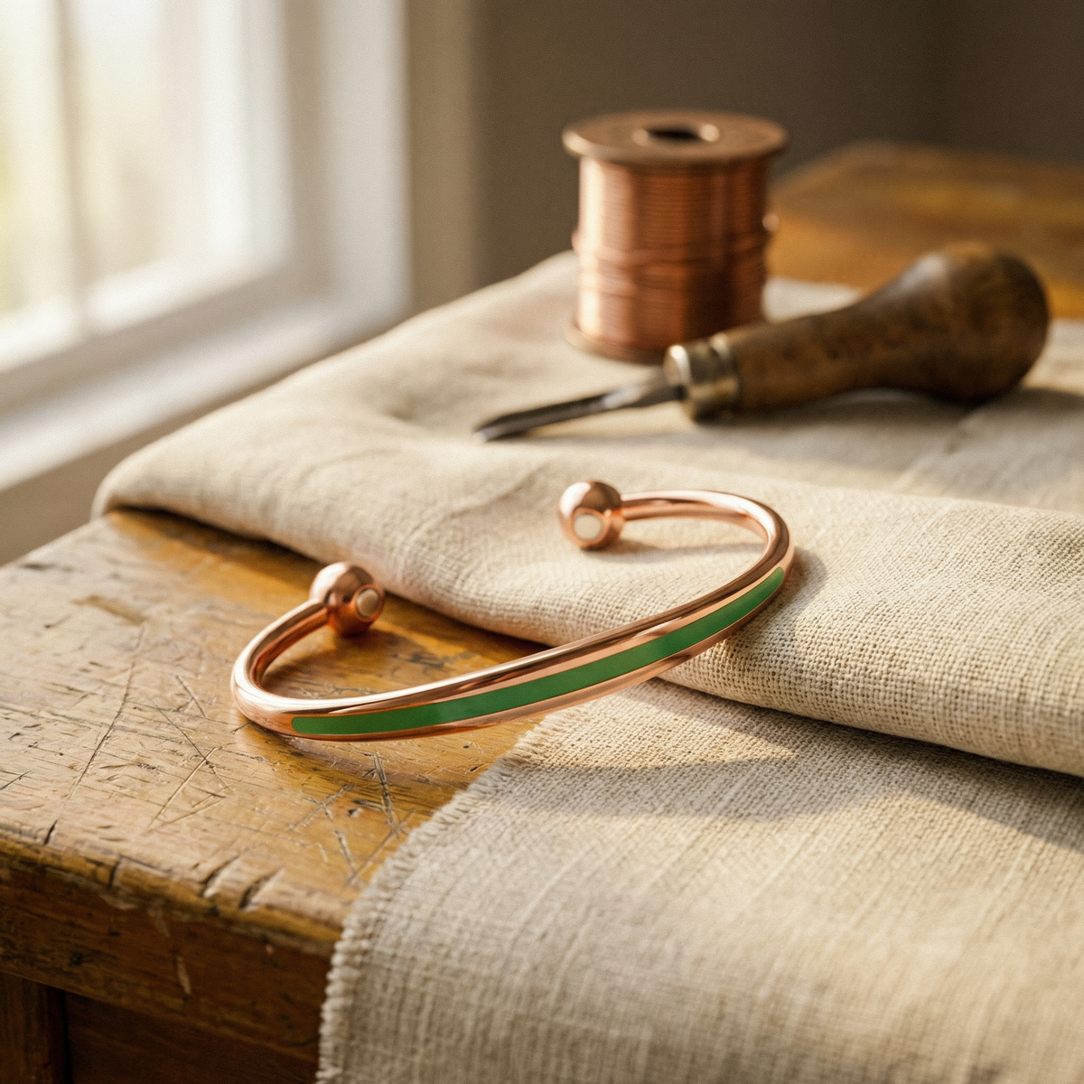 Clara Whitfield's Jade Copper Bracelet