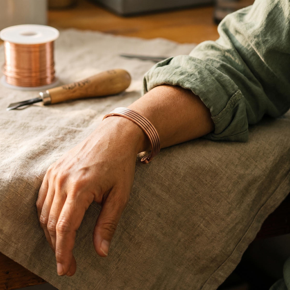 Clara Whitfield's Ridge Copper Bracelet