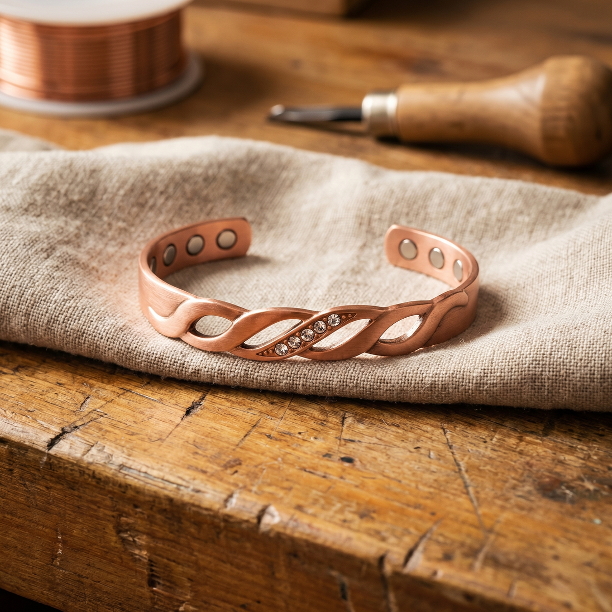 Clara Whitfield's Seam Copper Bracelet