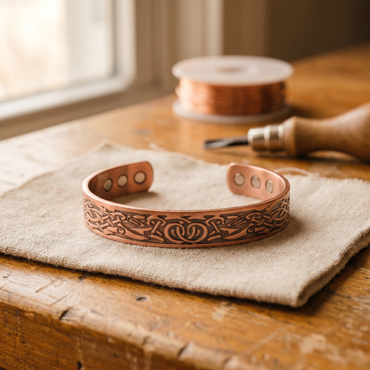 Clara Whitfield's Moss Copper Bracelet