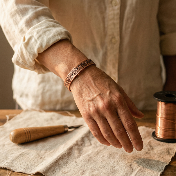 Clara Whitfield's Moss Copper Bracelet