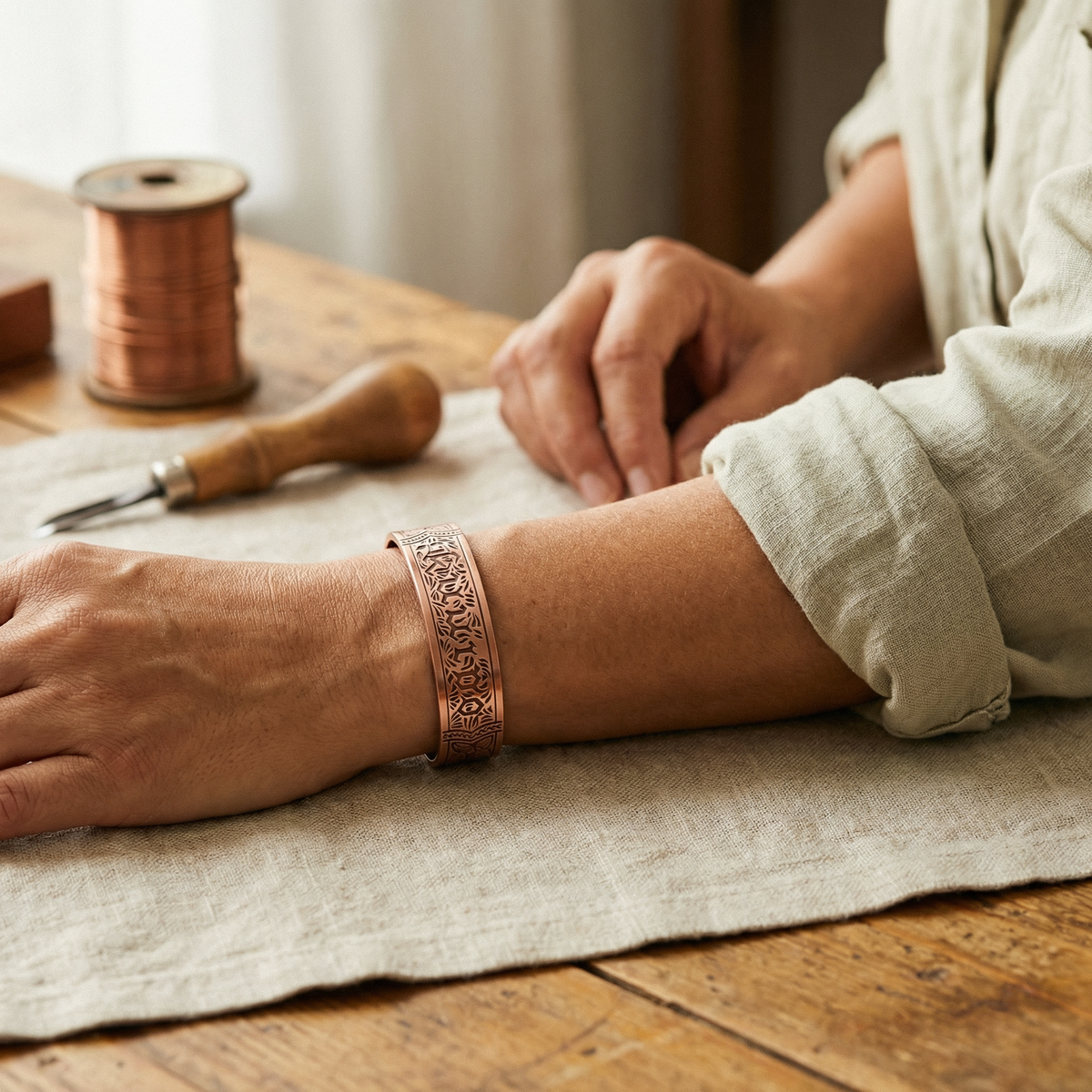 Clara Whitfield's Drift Copper Bracelet