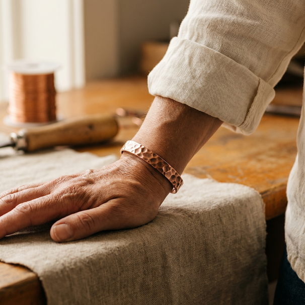 Clara Whitfield's Furrow Copper Bracelet