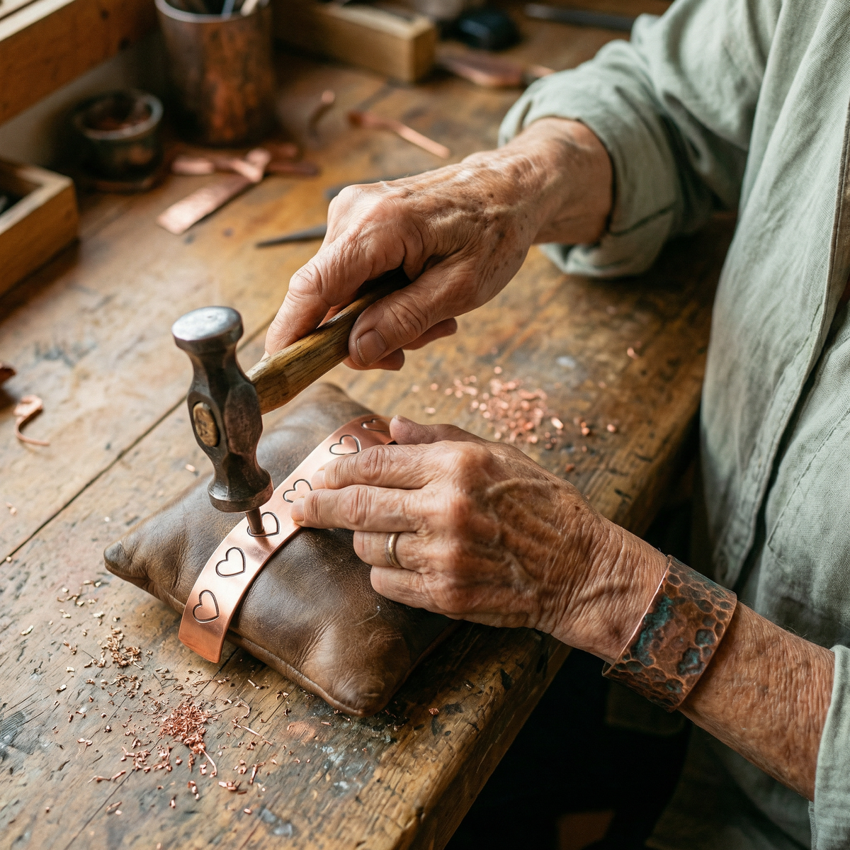 Clara Whitfield's Hearth Copper Bracelet