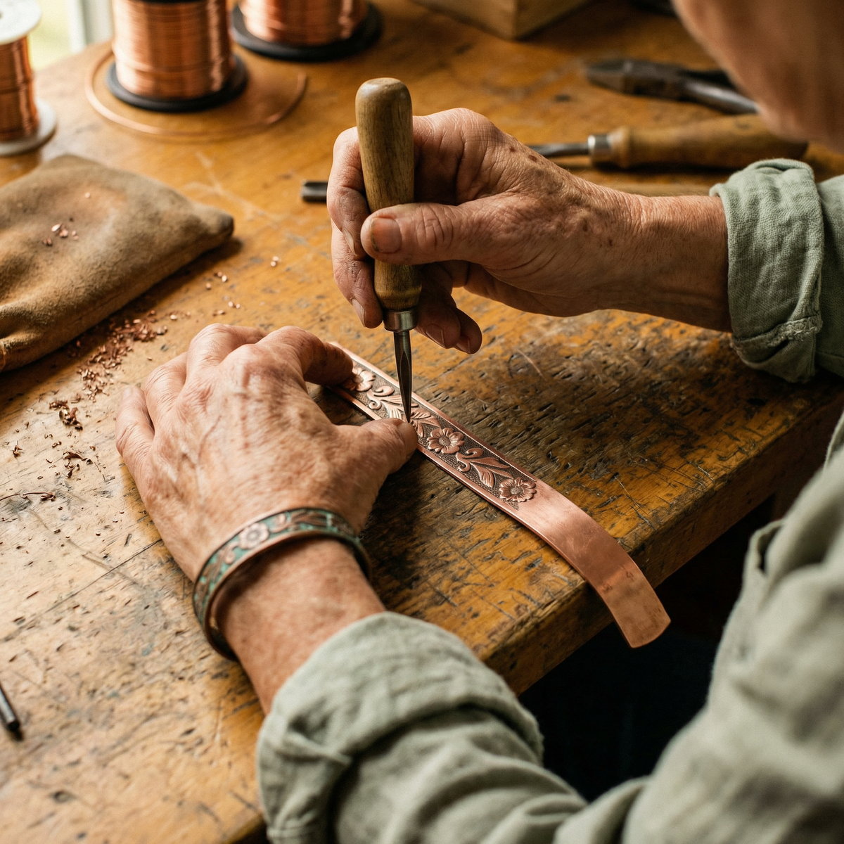 Clara Whitfield's Vine Copper Bracelet