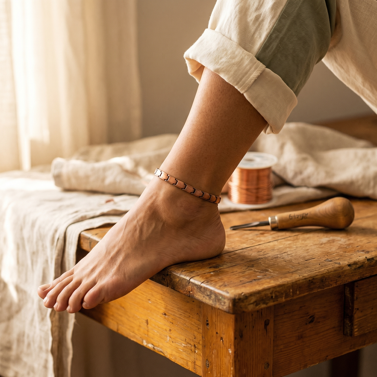 Clara Whitfield's Shore Copper Anklet