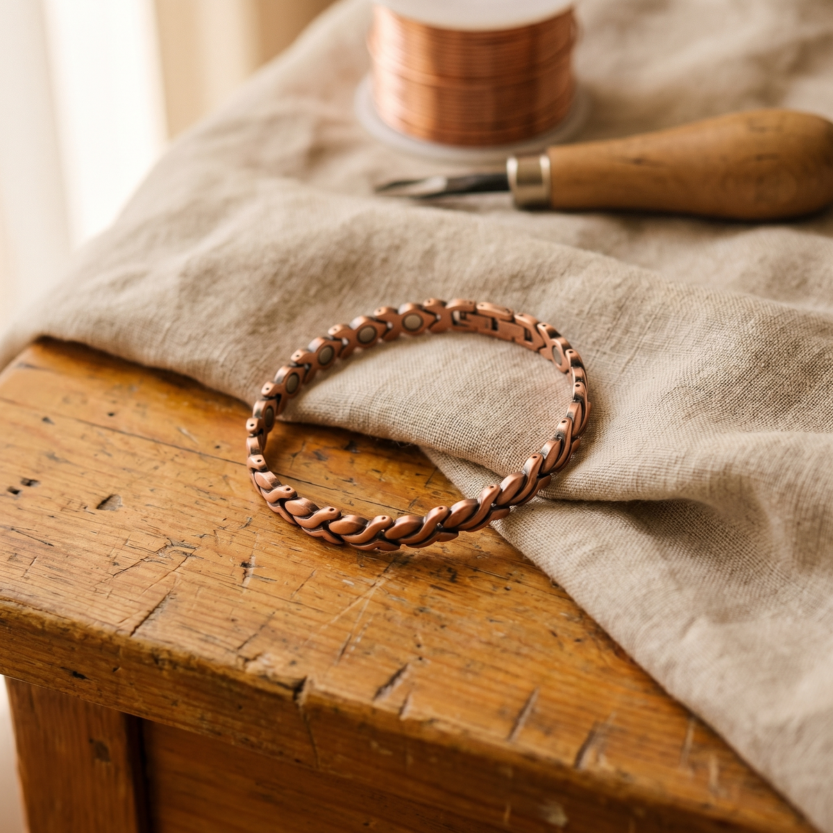 Clara Whitfield's Dune Copper Anklet