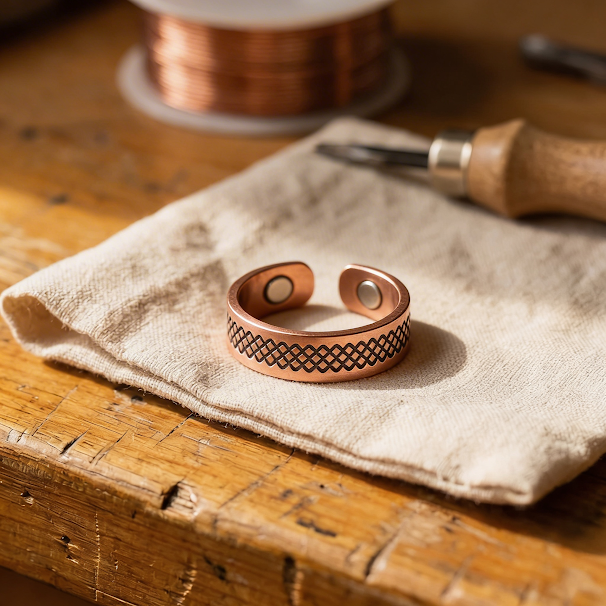 Clara Whitfield's Grid Copper Ring