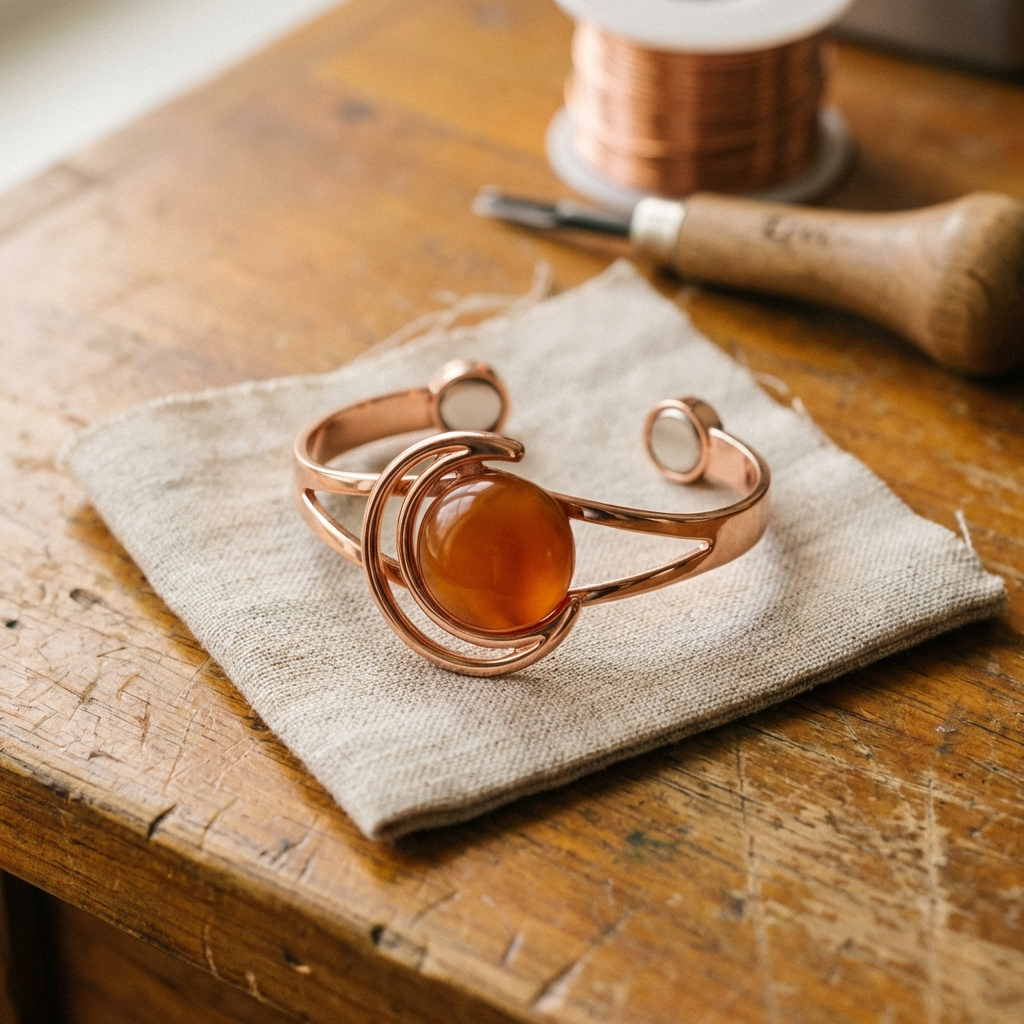 Clara Whitfield's Sphere Orange Copper Bracelet