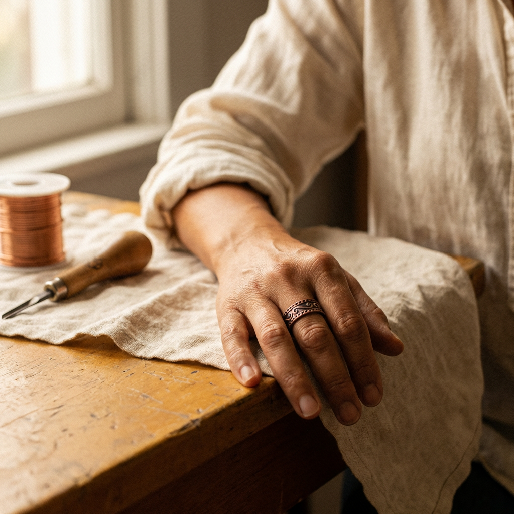 Clara Whitfield's Fern Copper Ring
