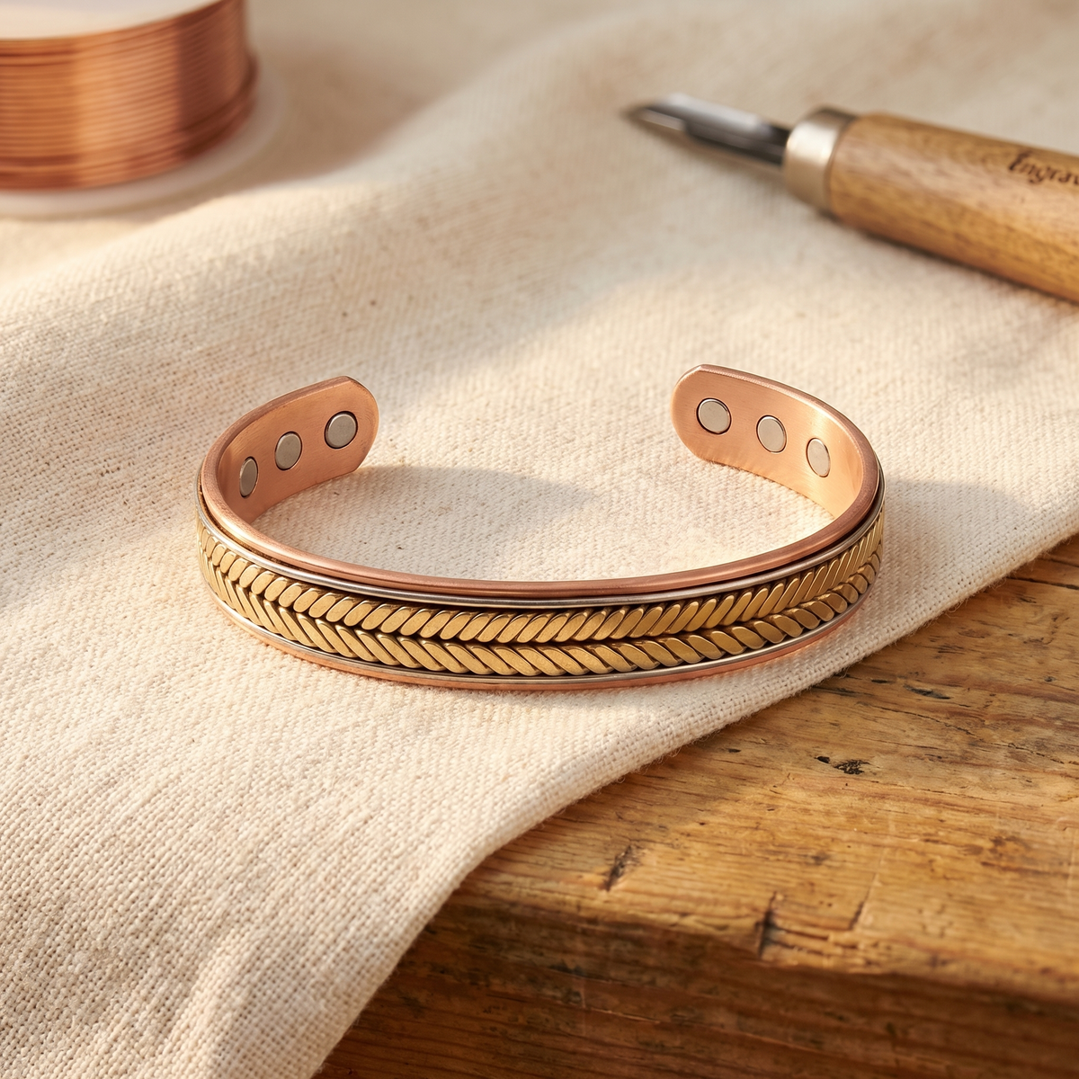 Clara Whitfield's Harvest Copper Bracelet