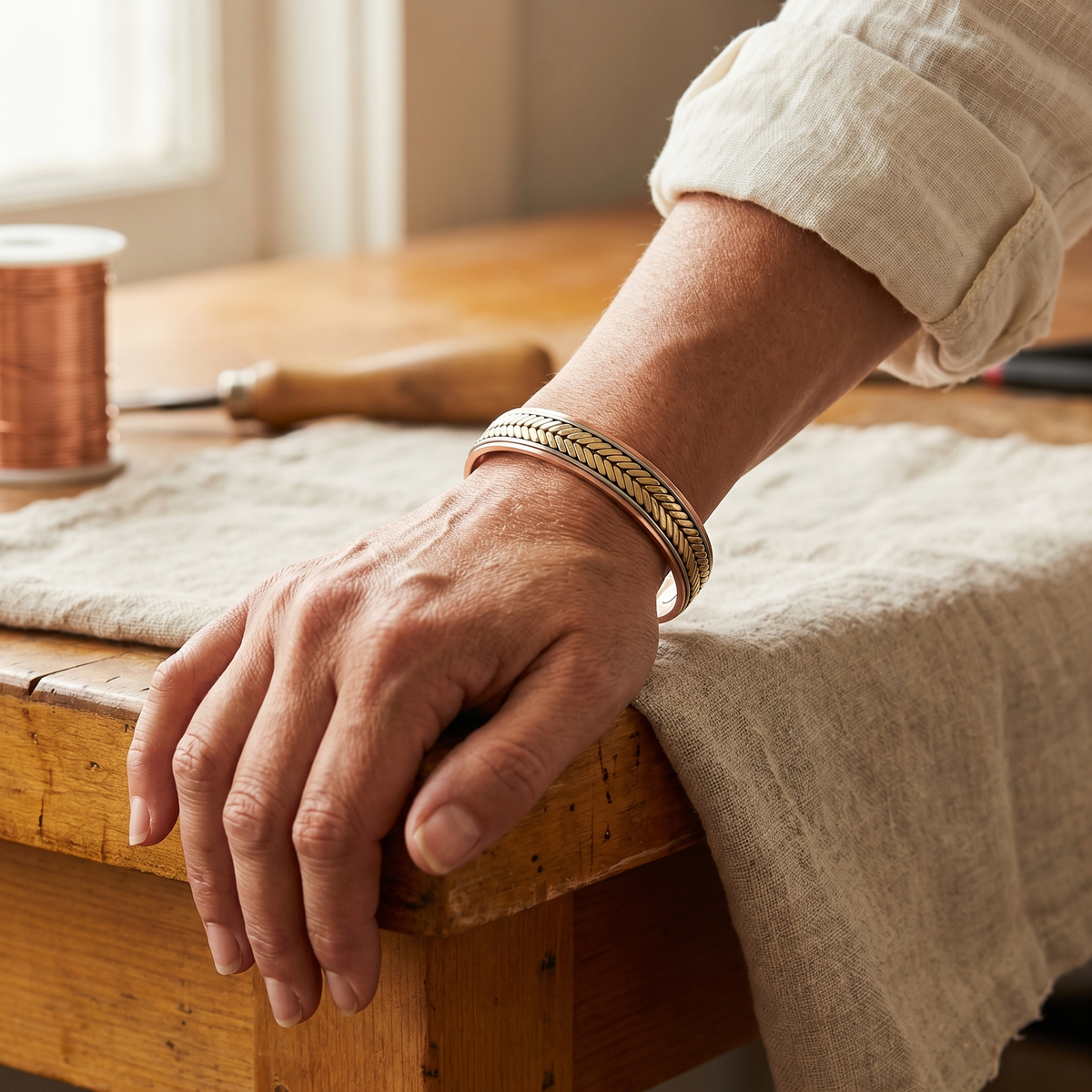Clara Whitfield's Harvest Copper Bracelet