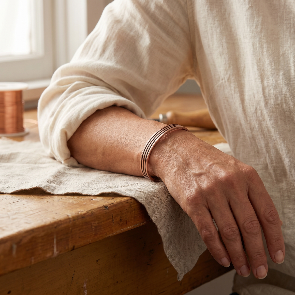 Clara Whitfield's Willow Copper Bracelet