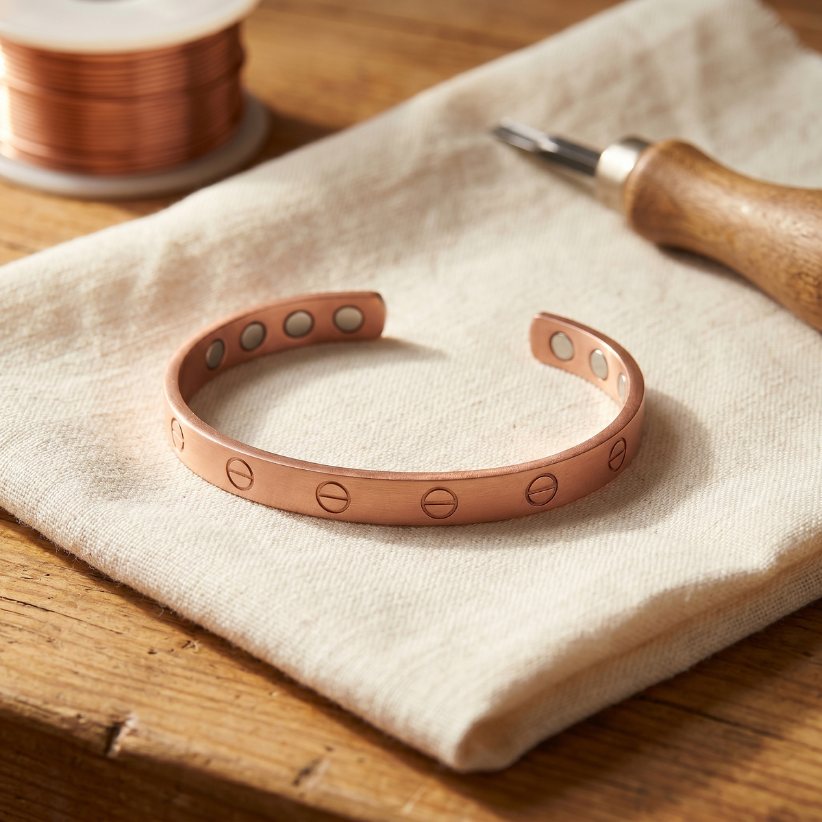 Clara Whitfield's Bolt Copper Bracelet