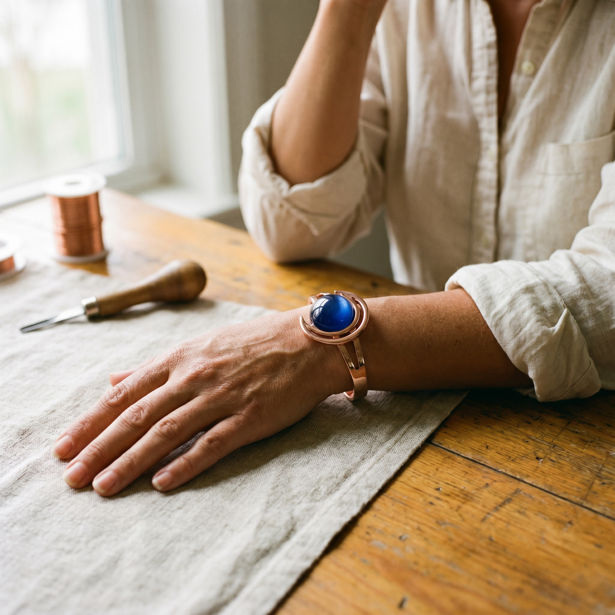 Clara Whitfield's Sphere Copper Bracelet