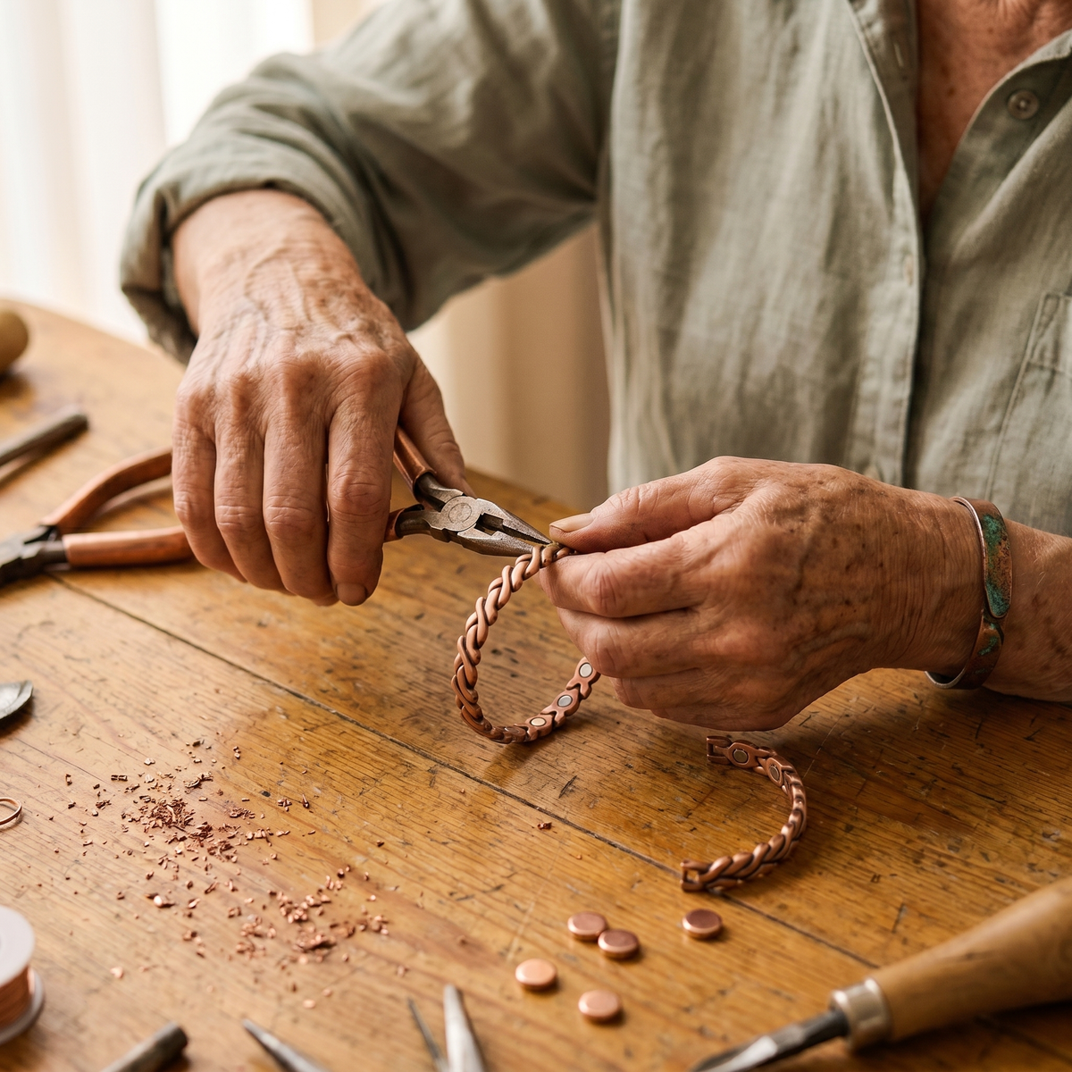 Clara Whitfield's Dune Copper Anklet
