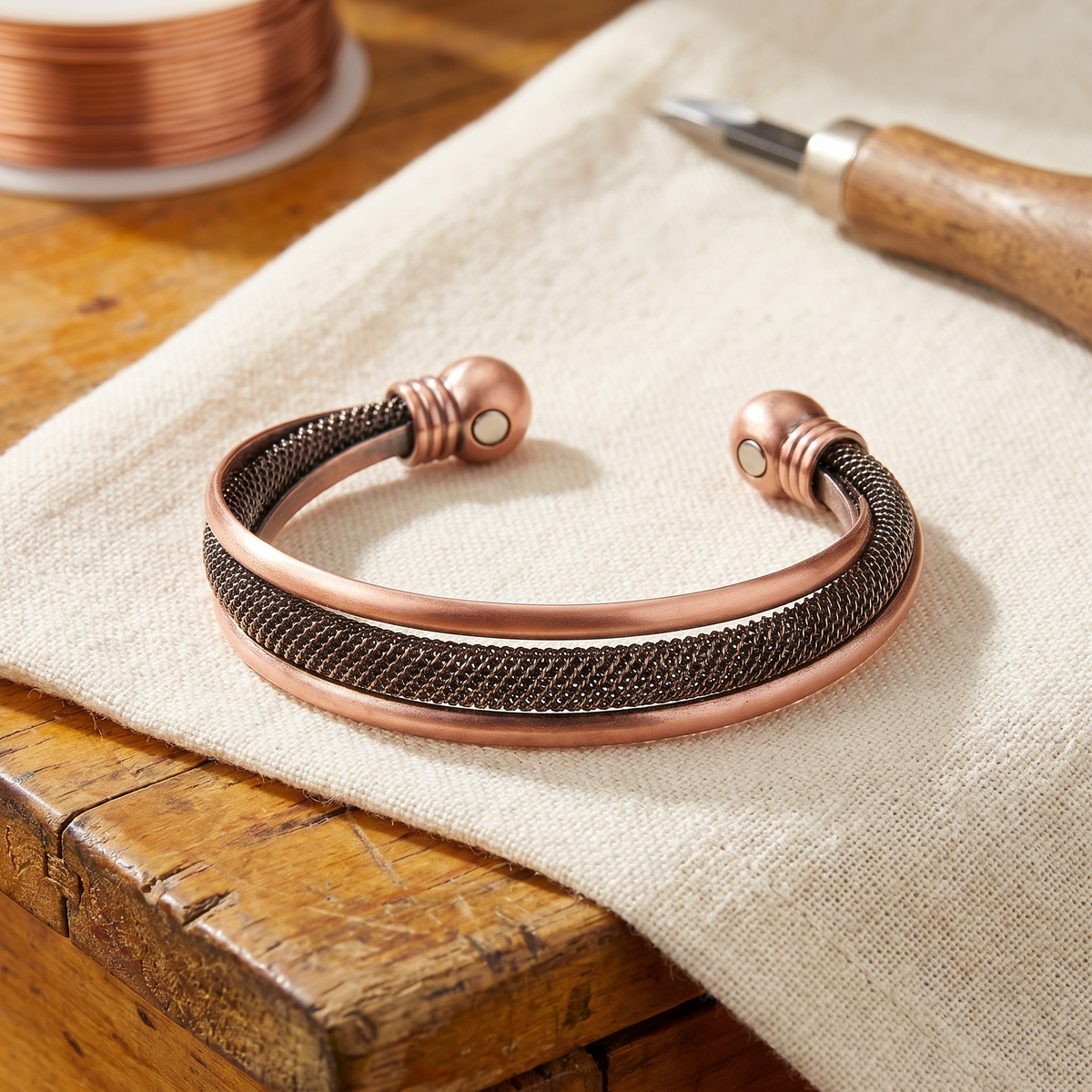 Clara Whitfield's Cairn Copper Bracelet