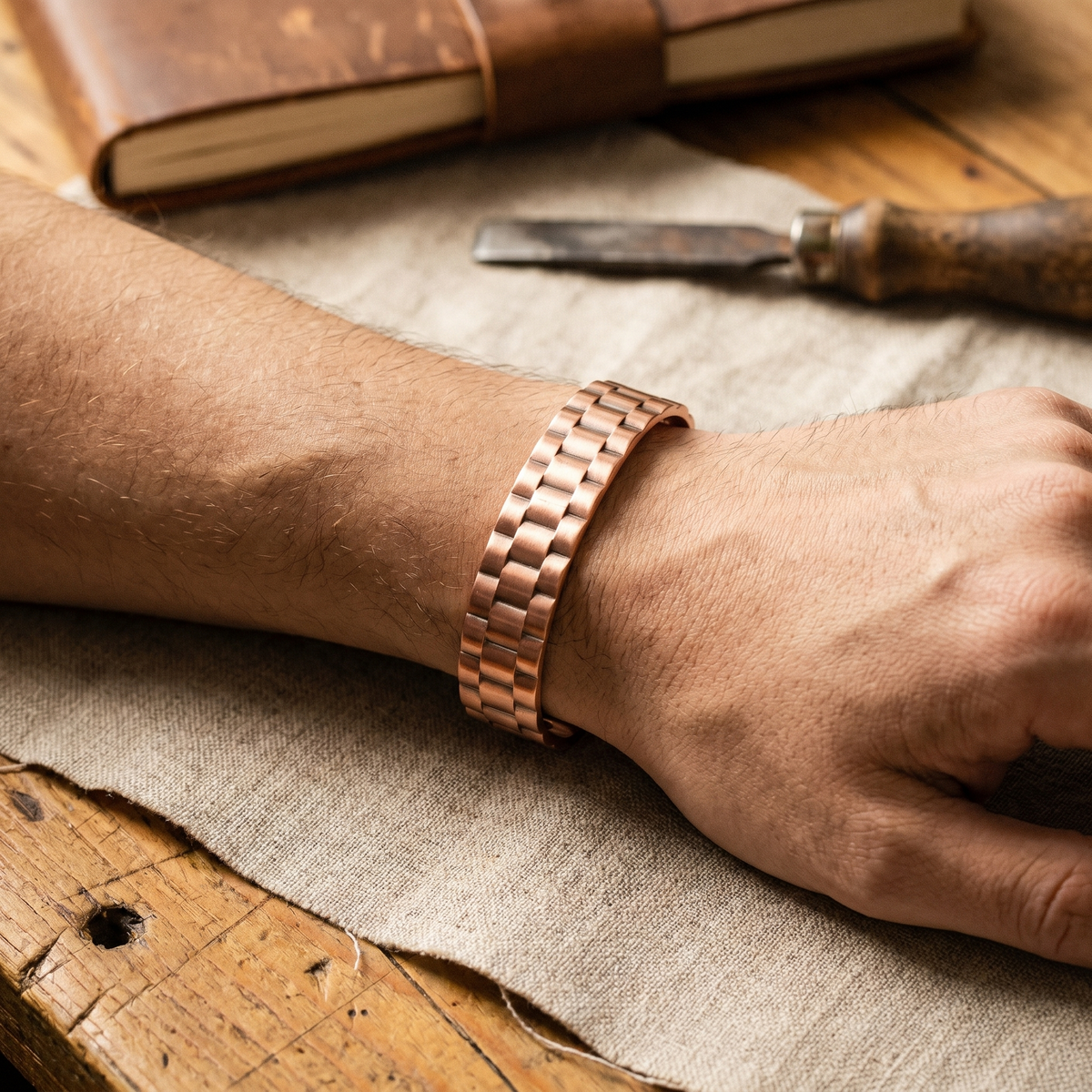 Clara Whitfield's Ore Men's Copper Bracelet
