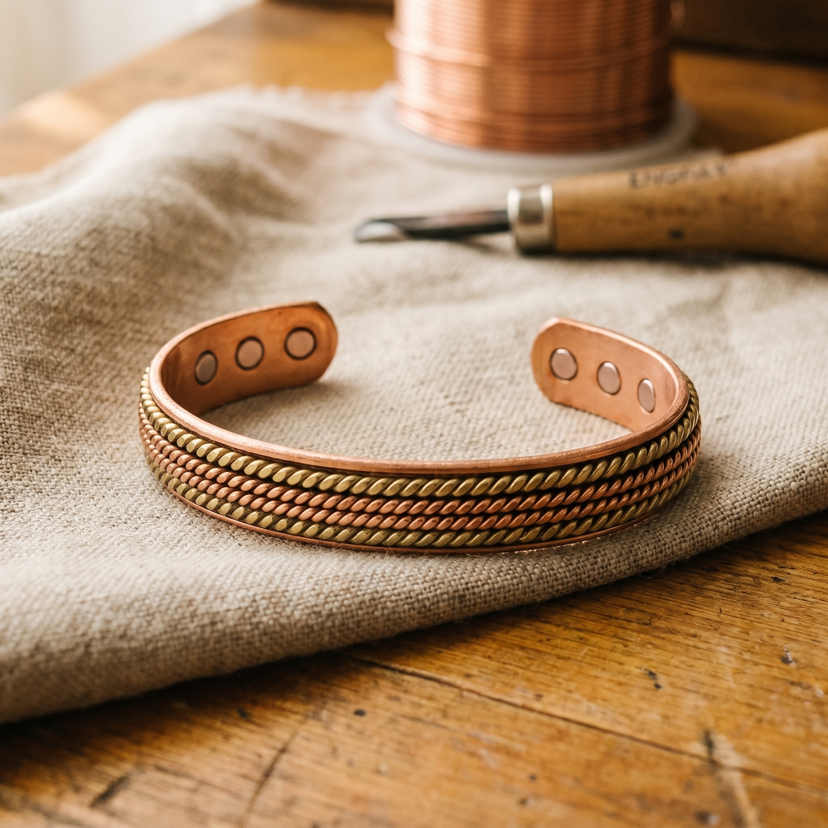 Clara Whitfield's Forge Copper Bracelet