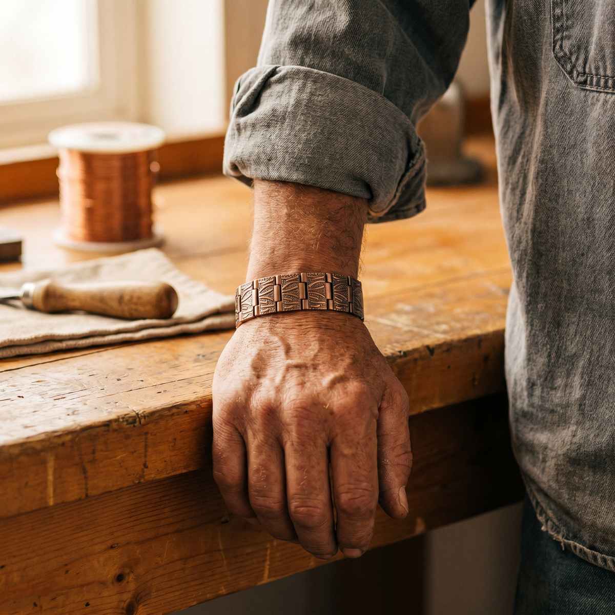 Clara Whitfield's Grit Men's Copper Bracelet